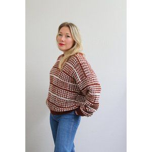 1980's Le Cashe Open Knit Slouch Sweater // Women's Medium to Double Extra Large